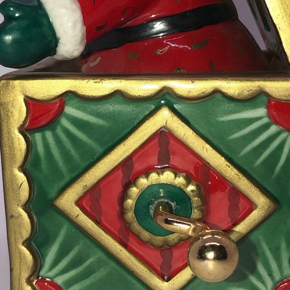 Department 56 Santa Music Box Jack In The Box Trinket Ceramic - Picture 4 of 7